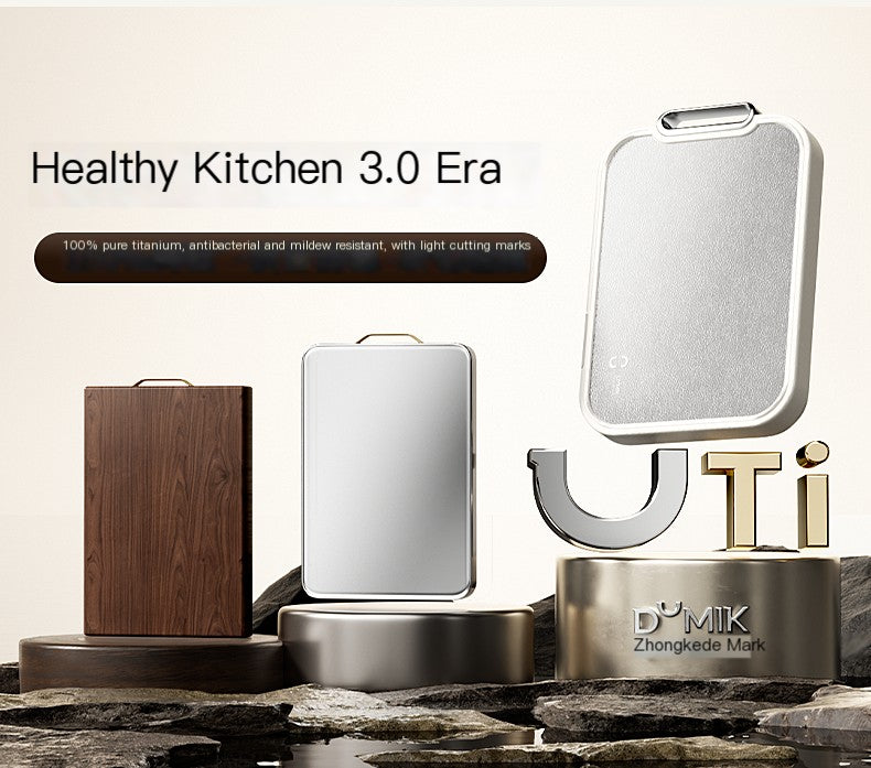 100% Pure Titanium Double-Sided Cutting Board – Antibacterial, Mold-Resistant, Food-Grade Chopping Board