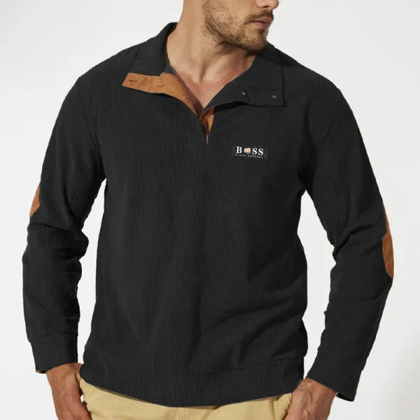 Men's Outdoor Boss Casual Stand Collar Long Sleeve Sweatshirt