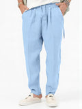 Linen Pants Loose Plus Size Men's Plain Pocket Casual Beach Pants