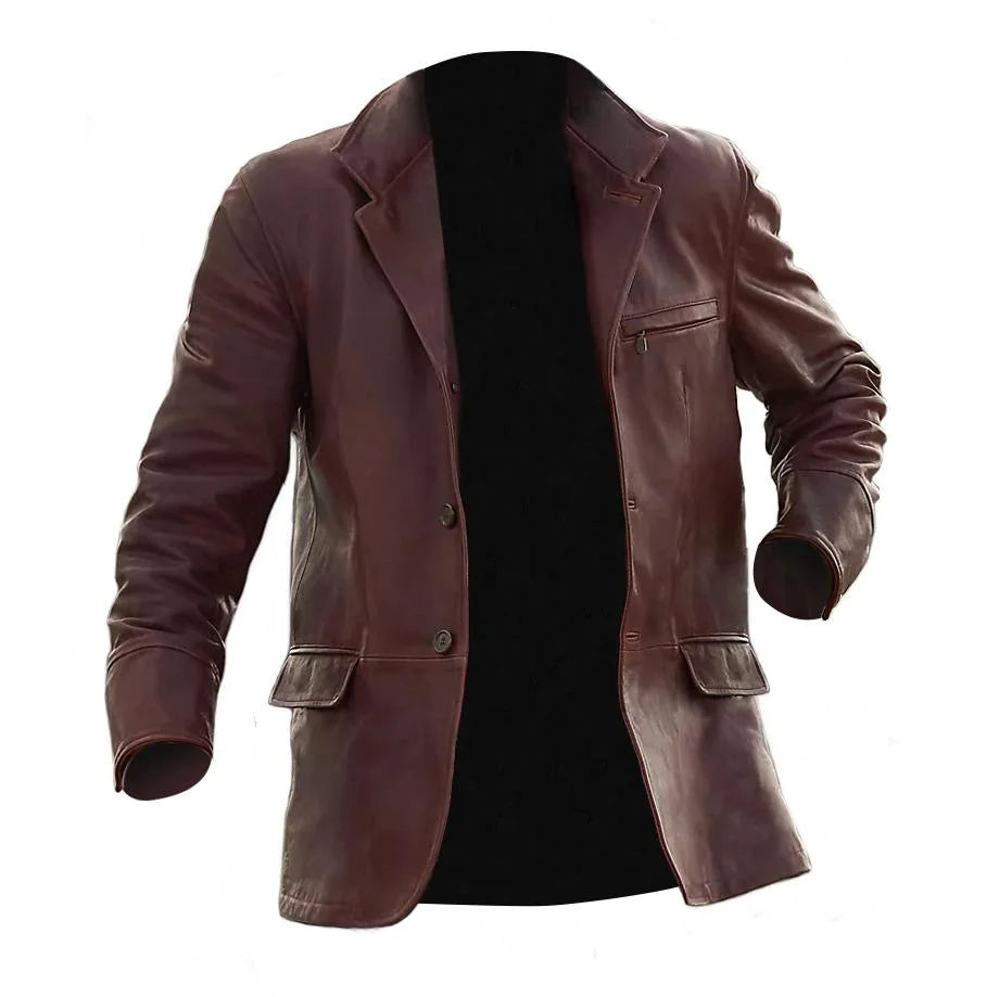 Men's Zipped Leather Jacket