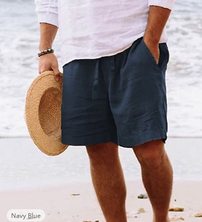 Men's Shorts Linen Shorts Summer Shorts Drawstring Elastic Waist Straight Leg Plain Comfort Breathable Short Daily Beach Linen / Cotton Blend Fashion Chic & Modern Black Yellow Micro-elastic
