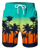 Men's Bathing Suit Board Shorts Swim Shorts Swim Trunks Summer Shorts Pocket Drawstring with Mesh lining Coconut Tree Print Quick Dry Short Daily Holiday Hawaiian Casual 1 2 Micro-elastic