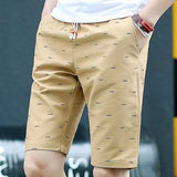 Men's Linen Shorts Casual Elastic Waist Drawstring Summer Beach Shorts