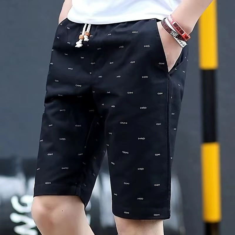 Men's Linen Shorts Casual Elastic Waist Drawstring Summer Beach Shorts