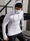 Men Drawstring Hooded Sports Sweatshirt
