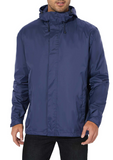 Men's Rain Jacket Lightweight Waterproof Raincoat with Adjustable Hooded Outdoor Hiking Windbreaker