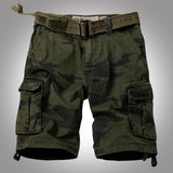 Men's Cargo Shorts Relaxed Fit Camo Short Outdoor Multi-Pocket Cotton Work Casual Shorts with No Belt