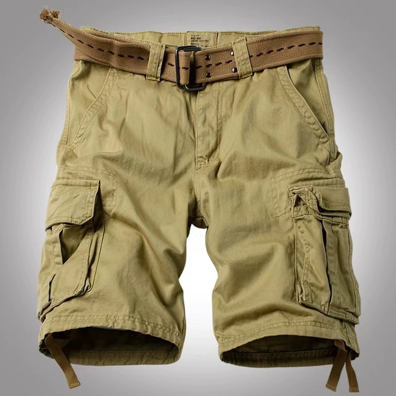 Men's Cargo Shorts Relaxed Fit Camo Short Outdoor Multi-Pocket Cotton Work Casual Shorts with No Belt