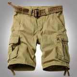 Men's Cargo Shorts Relaxed Fit Camo Short Outdoor Multi-Pocket Cotton Work Casual Shorts with No Belt