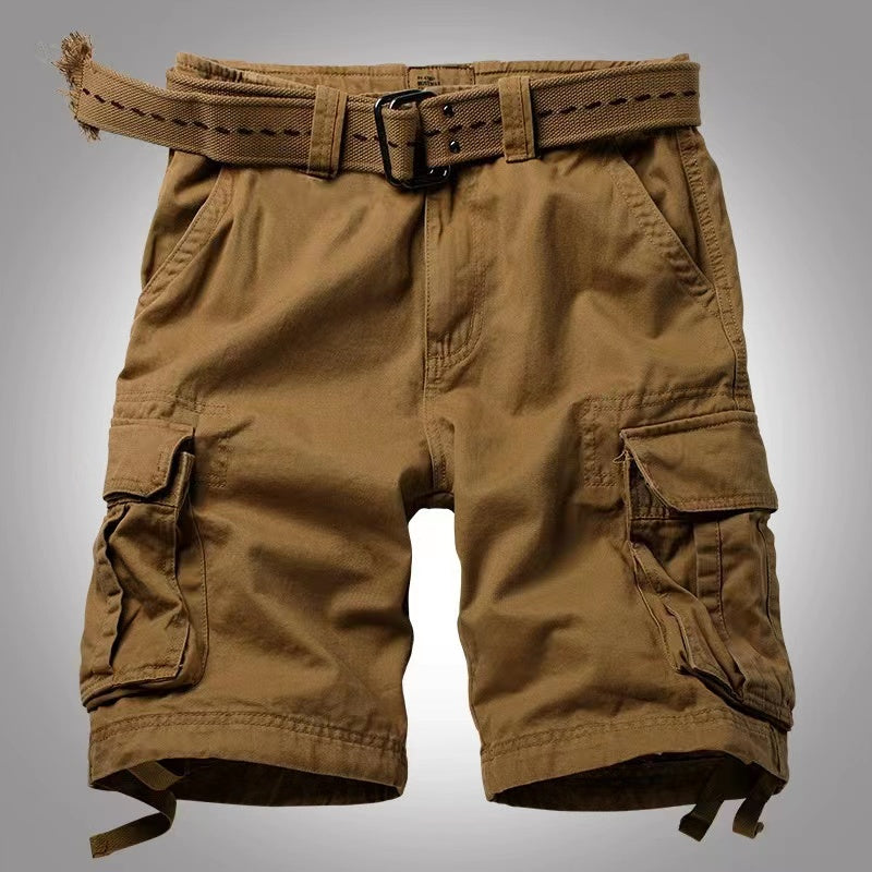 Men's Cargo Shorts Relaxed Fit Camo Short Outdoor Multi-Pocket Cotton Work Casual Shorts with No Belt