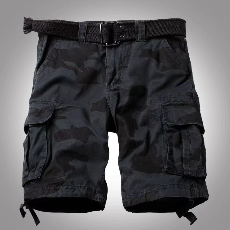 Men's Cargo Shorts Relaxed Fit Camo Short Outdoor Multi-Pocket Cotton Work Casual Shorts with No Belt