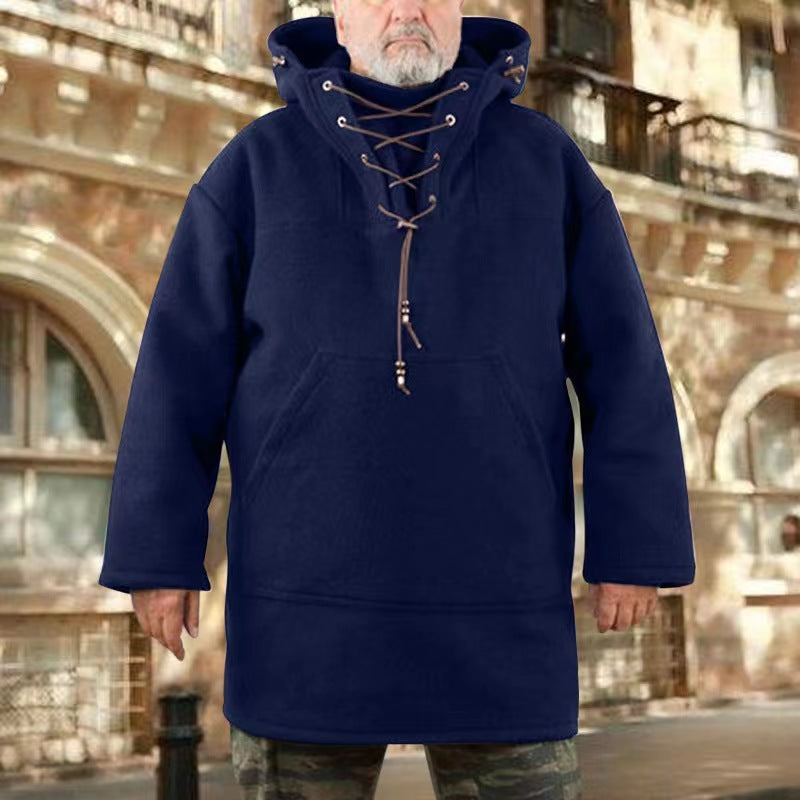 Wool Heavy Coat Leisure Hooded Sweatshirt Jacket
