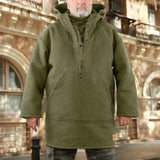 Wool Heavy Coat Leisure Hooded Sweatshirt Jacket