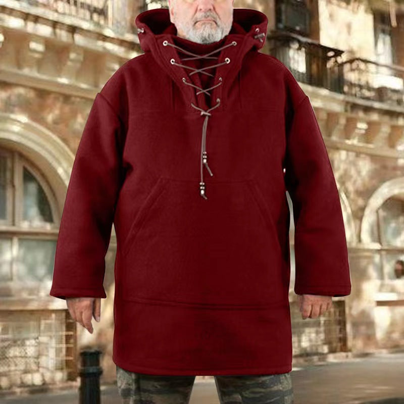 Wool Heavy Coat Leisure Hooded Sweatshirt Jacket