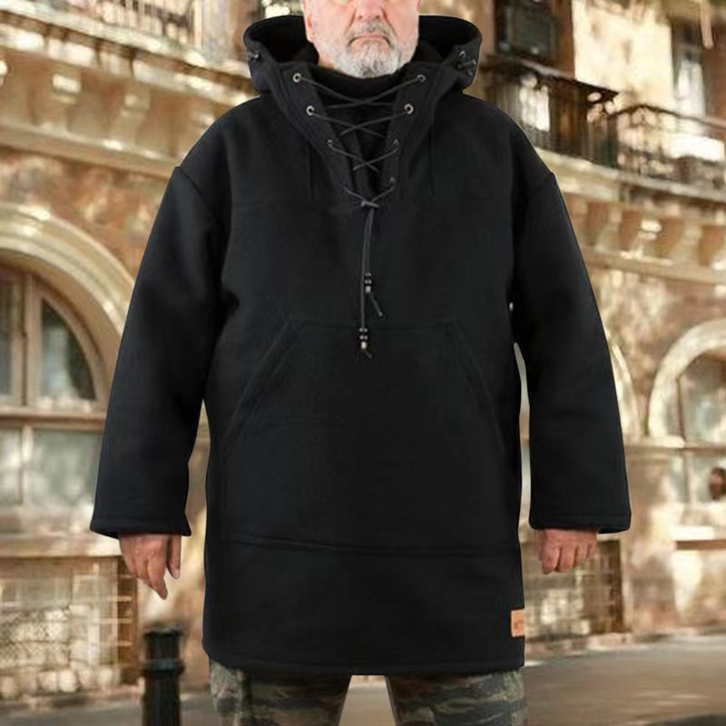 Wool Heavy Coat Leisure Hooded Sweatshirt Jacket