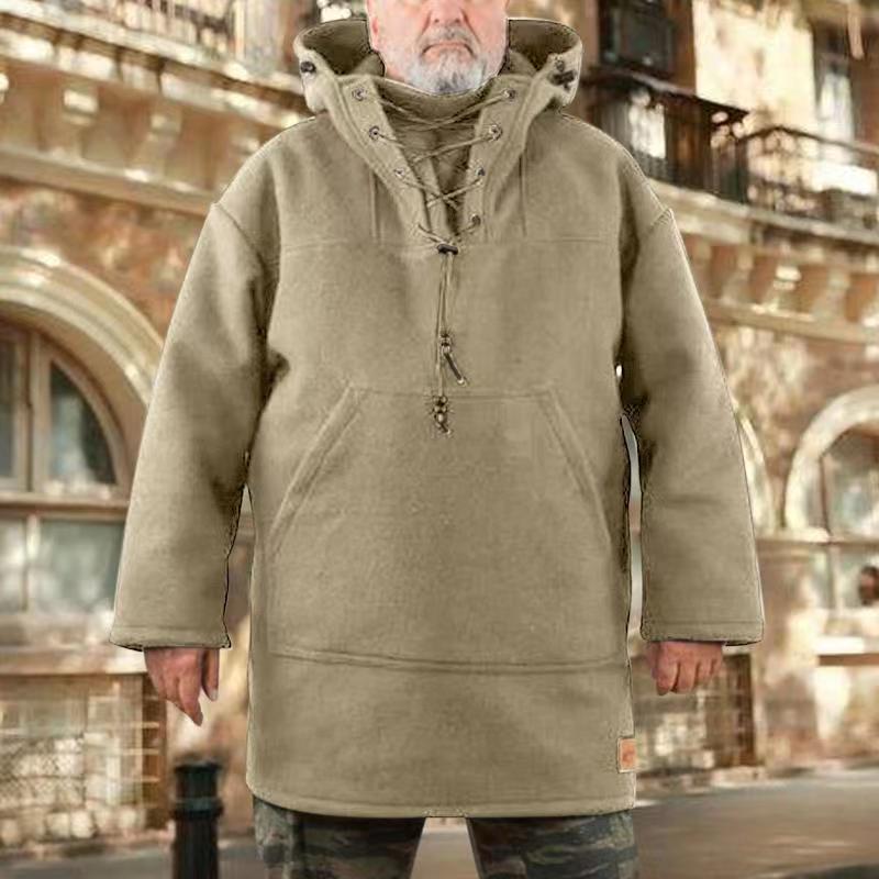 Wool Heavy Coat Leisure Hooded Sweatshirt Jacket