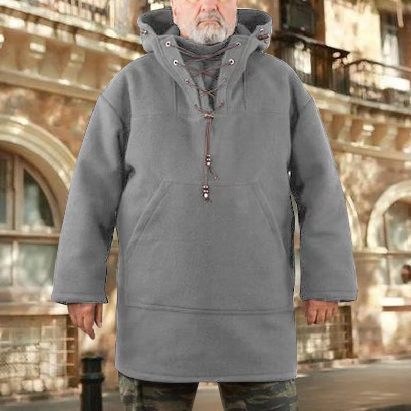 Wool Heavy Coat Leisure Hooded Sweatshirt Jacket
