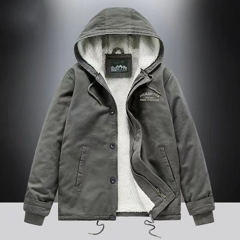 Men's Autumn & Winter Outdoor Casual Checked Hooded Jacket