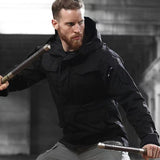Men's Mid-Length Tactical Waterproof And Oil-proof Outdoor Hooded Jacket