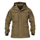 Men's Mid-Length Tactical Waterproof And Oil-proof Outdoor Hooded Jacket