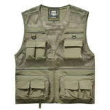 Men's Mesh Multi Pocket Detachable Back Breathable Outdoor Multifunctional Vest