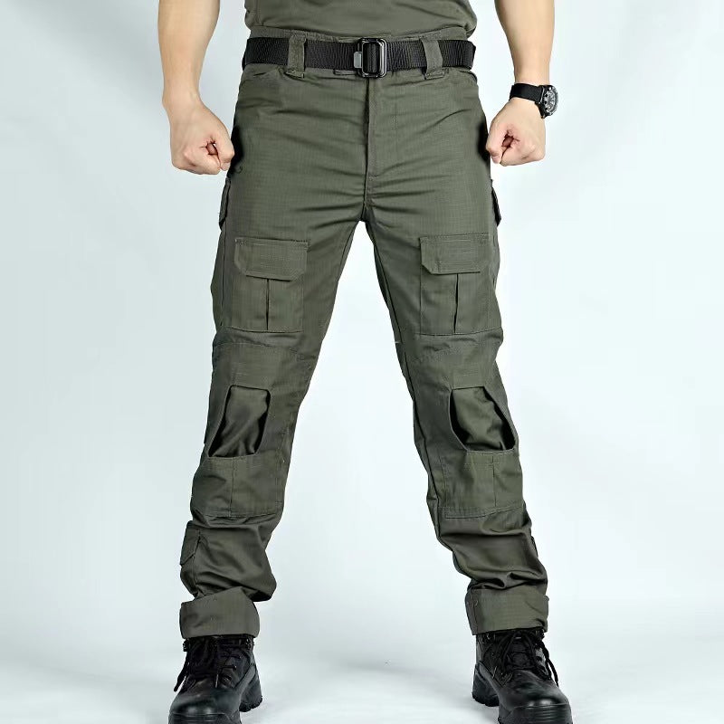 Men's Hiking Pants, Ripstop Camo Cargo Pants, Multi-Pocket Casual Work Pants