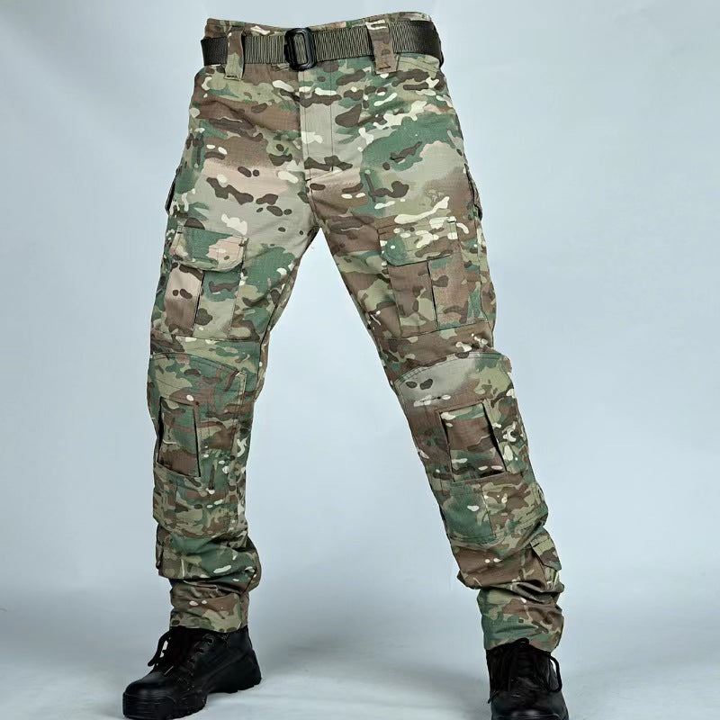 Men's Hiking Pants, Ripstop Camo Cargo Pants, Multi-Pocket Casual Work Pants