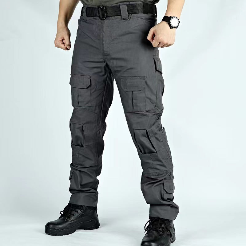 Men's Hiking Pants, Ripstop Camo Cargo Pants, Multi-Pocket Casual Work Pants