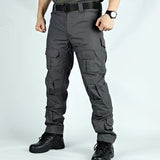 Men's Hiking Pants, Ripstop Camo Cargo Pants, Multi-Pocket Casual Work Pants