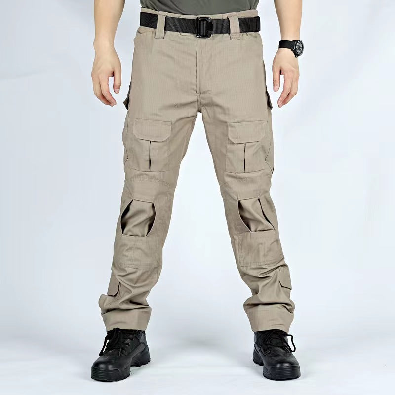 Men's Hiking Pants, Ripstop Camo Cargo Pants, Multi-Pocket Casual Work Pants