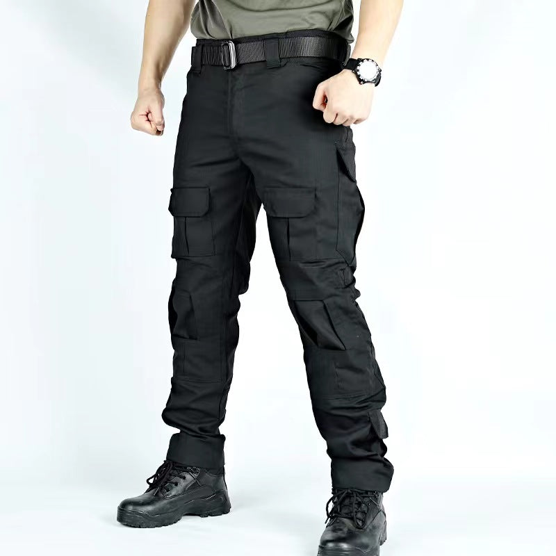 Men's Hiking Pants, Ripstop Camo Cargo Pants, Multi-Pocket Casual Work Pants