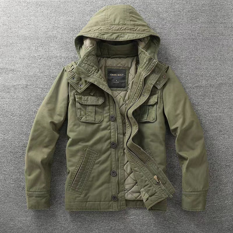 Men's Jacket Retro Washed Warm Jacket