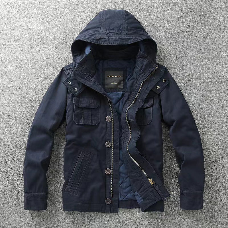 Men's Jacket Retro Washed Warm Jacket