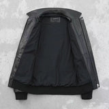 Men's Embroidered Bomber Flight Leather Jacket