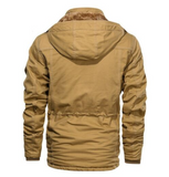 Men's Outdoor Casual Loose Stand Collar Hooded Cotton Jacket