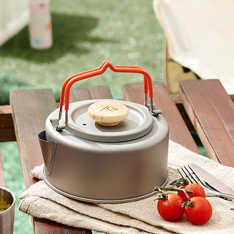 Titanium Camping Cookware Set – Ultralight Portable Pot, Kettle & Frying Pan