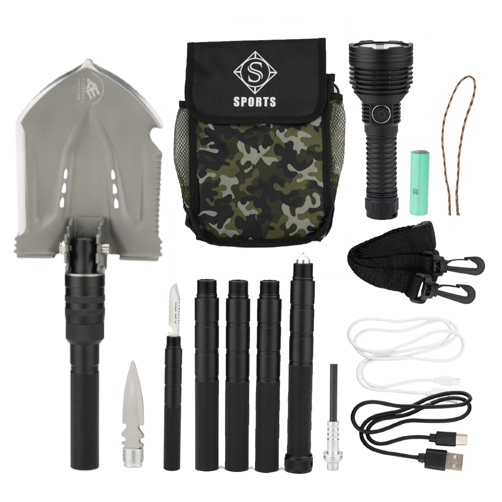 Folding Tactical Shovel – Military Survival Tool for Camping & Car Emergency