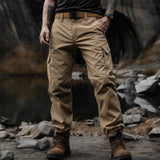 Men's Outdoor Comfortable Waterproof Ripstop Solid Color Training Pants