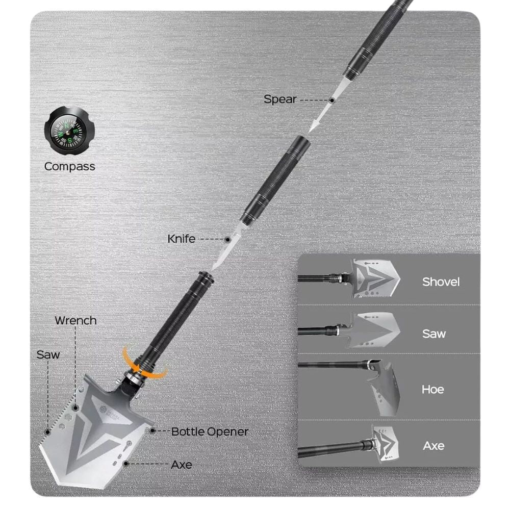 Military Folding Camping Shovel & Axe Kit