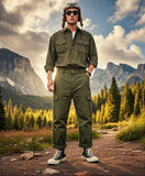 Three-Piece Men's American Retro Workwear & Casual Set