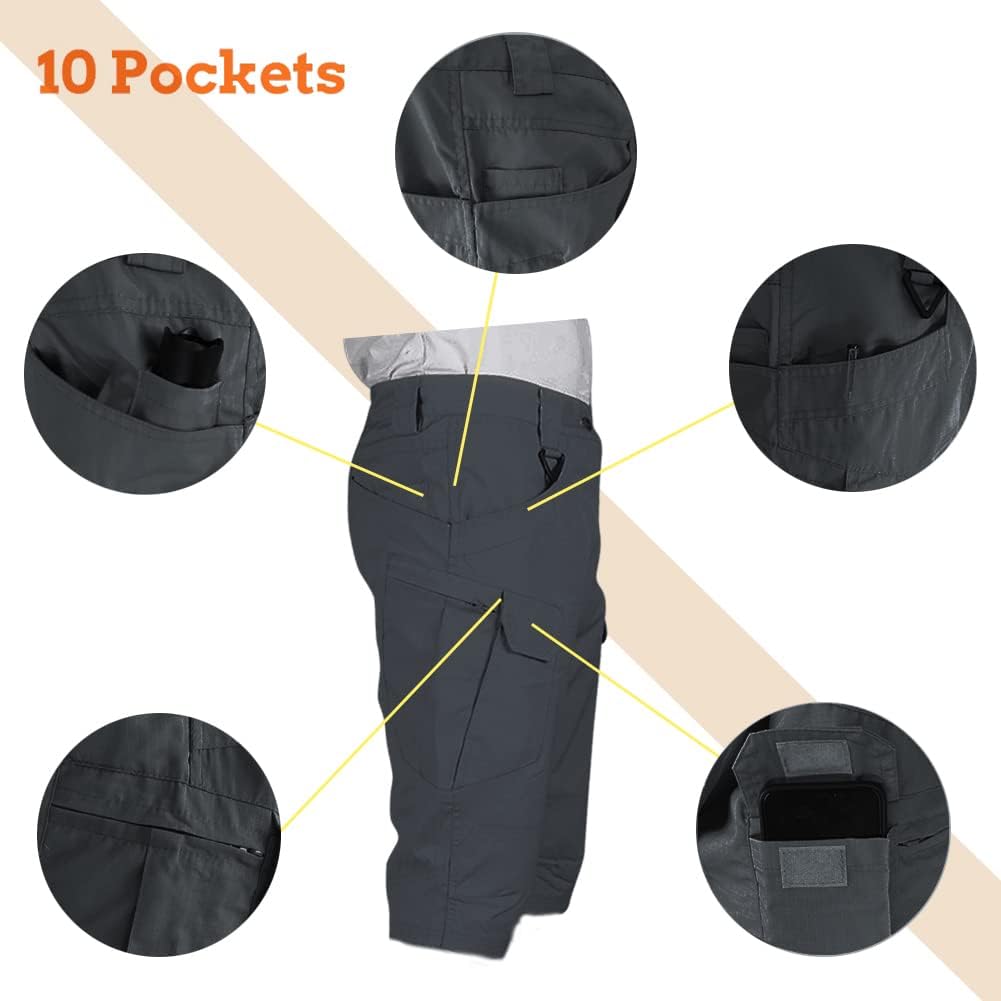 Men's Tactical Cargo Shorts – Quick Dry, Multi-Pocket, Waterproof