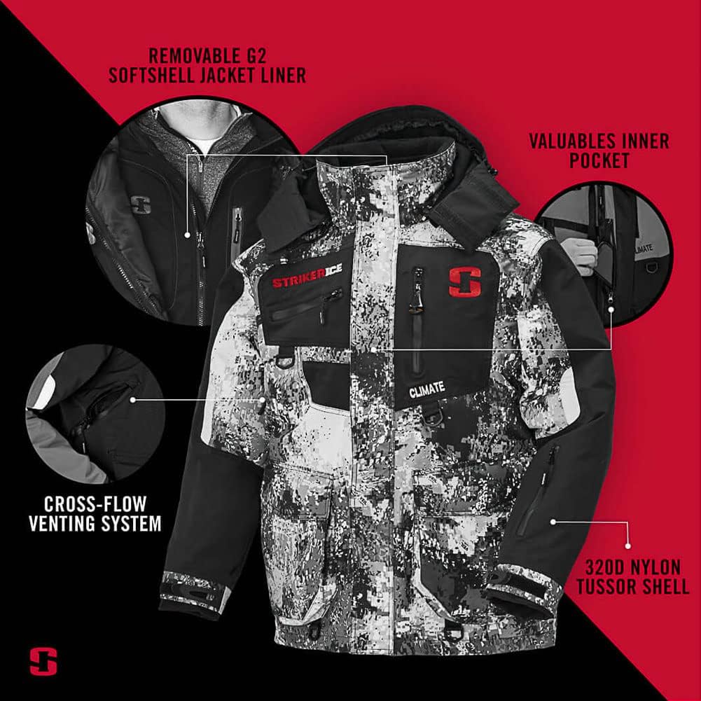 3-in-1 Insulated Waterproof Ice Fishing Jacket with Sureflote Flotation Technology