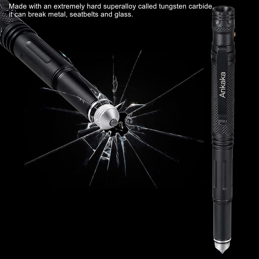 Durable Tactical Pen with Tungsten Tip, Flashlight & Survival Tools for Self Defense