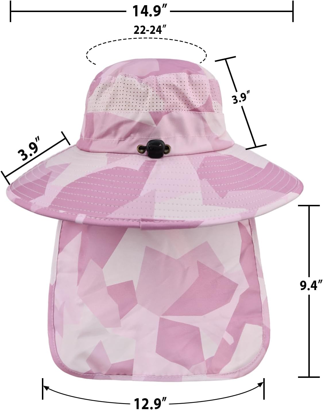 Sun Hats for Men & Women – UPF 50+ Wide Brim Fishing Hat with Neck Flap, Breathable UV Protection Safari Hat