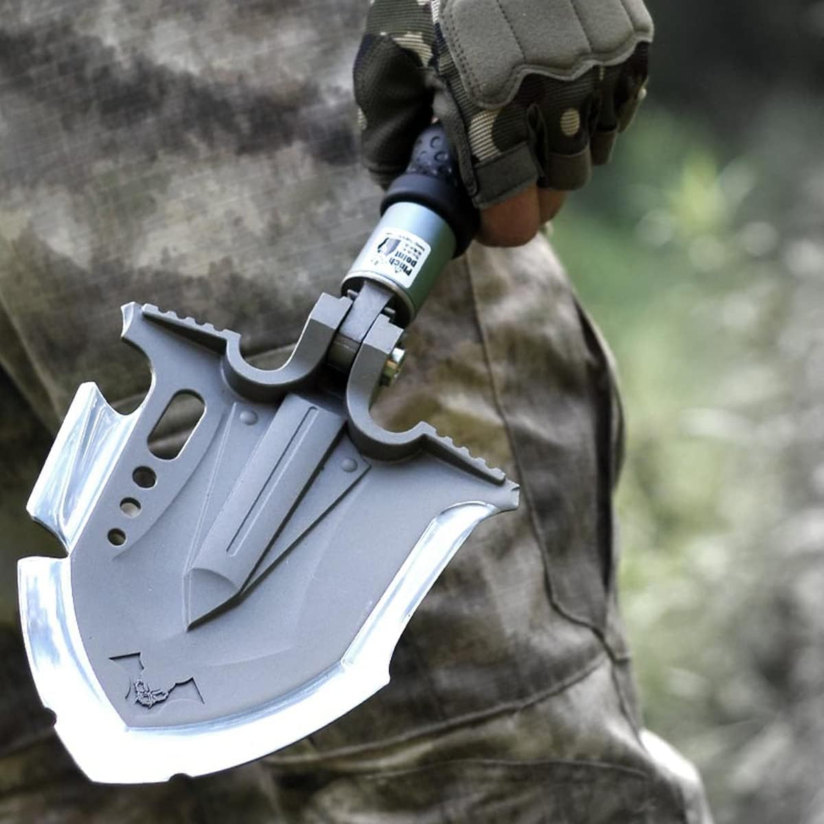 Survival Shovel Multitool with Axe, 29 in 1 Steel kit