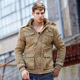 Men's Outdoor Casual Loose Stand Collar Hooded Cotton Jacket