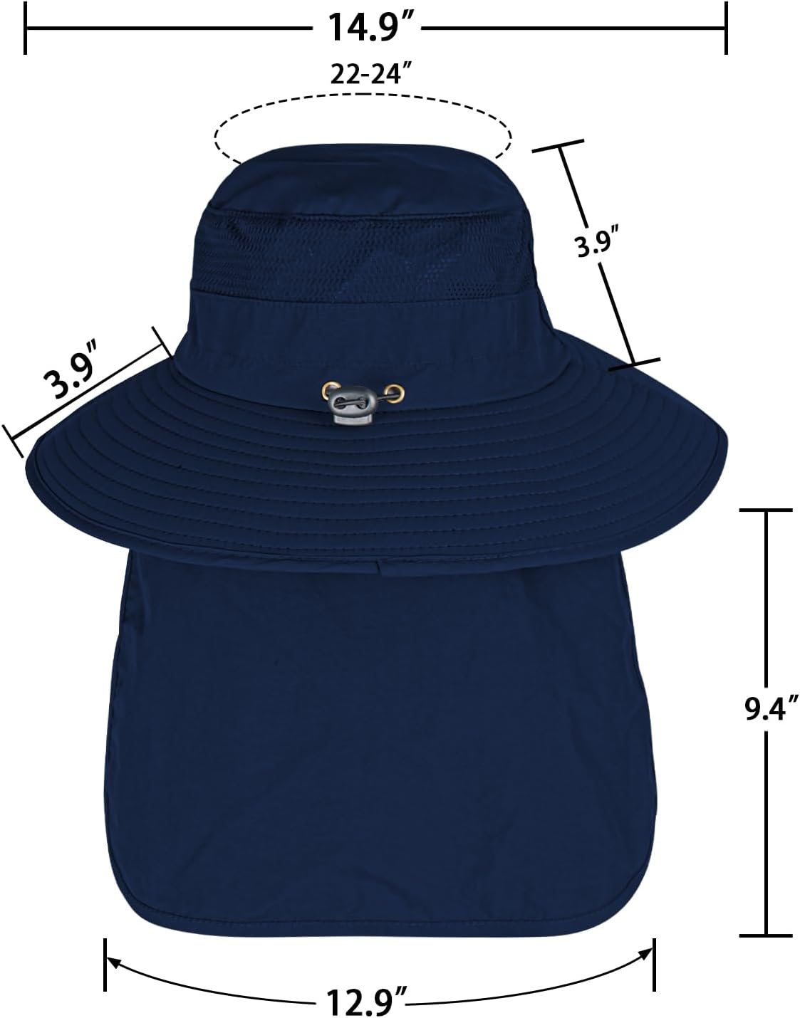 Sun Hats for Men & Women – UPF 50+ Wide Brim Fishing Hat with Neck Flap, Breathable UV Protection Safari Hat
