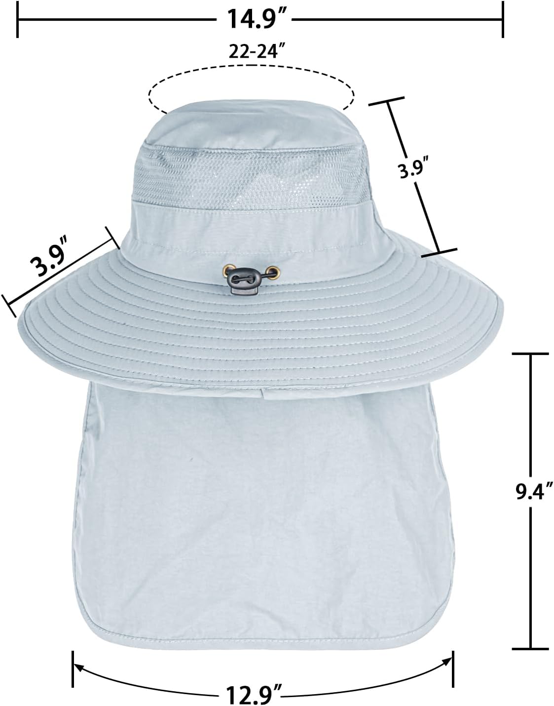 Sun Hats for Men & Women – UPF 50+ Wide Brim Fishing Hat with Neck Flap, Breathable UV Protection Safari Hat
