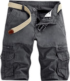 Men's Cargo Shorts Lightweight Multi Pocket Casual Short Pants with No Belt