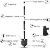 Survival Shovel Multitool with Axe